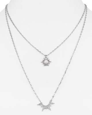 Rebecca Minkoff Double Pendant Star Necklace, 16