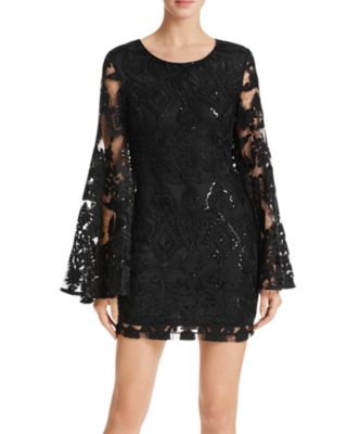 AQUA Sequin Lace Dress