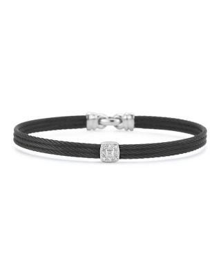 ALOR Diamond Black Cable Bangle