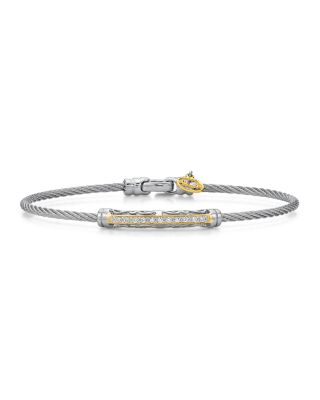 ALOR Pavé Diamond Gray Cable Bracelet