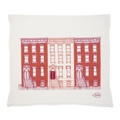 Claudia Pearson Brownstone Red Tea Towel