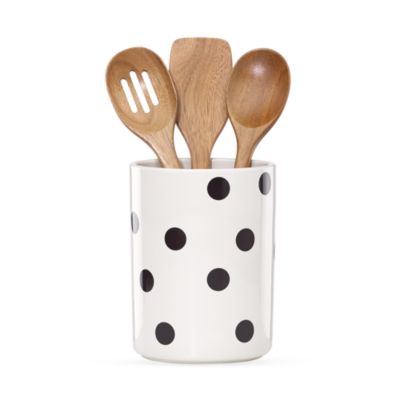 kate spade new york Utensil Crock with 3 Wooden Utensils