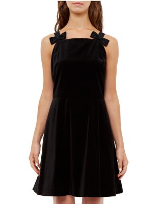 Ted Baker Bow-Detail Velvet Skater Dress