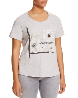 Marina Rinaldi Valdo Embroidered Floral Graphic Tee