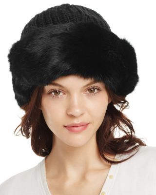 Surell Rabbit Fur Cuff Hat 