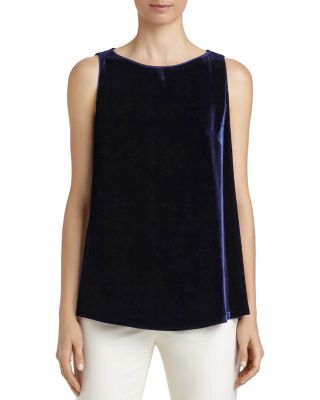 Lafayette 148 New York Toni Velvet-Front Blouse