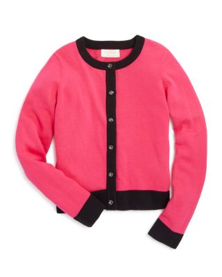 kate spade new york Girls' Contrast Trim Cardigan - Sizes 7-14