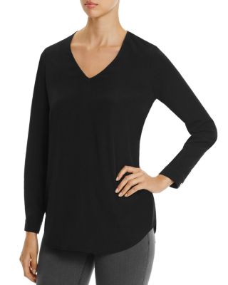 NYDJ V-Neck Pleat Back Top