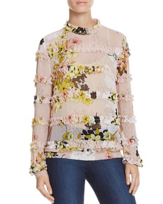 GUESS Alexa Ruffle Floral Top