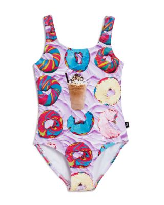 Terez Girls' Rainbow Bagel Print One Piece Swimsuit - Sizes 6-16