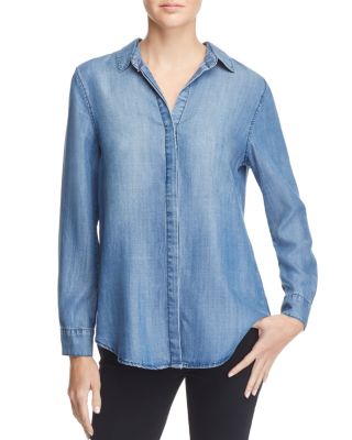 AQUA Collin Long Sleeve Chambray Shirt