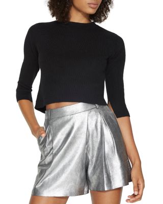 HALSTON HERITAGE Cutout Cropped Sweater