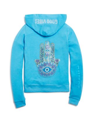 Butter Girls' Rhinestud Hamsa Hoodie - Sizes S-XL