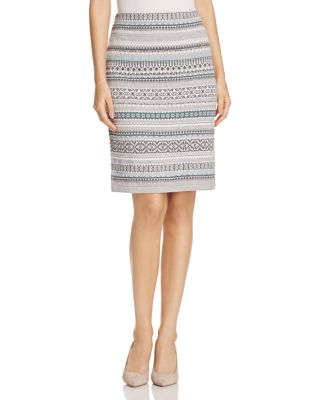 Foxcroft Fair Isle Metallic Tube Skirt