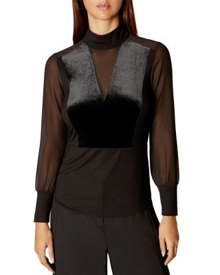 KAREN MILLEN Mixed Media Top