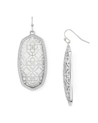 Kendra Scott Danielle Large Openwork Statement Earrings In Rhodium Filigree