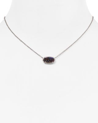 Kendra Scott Elisa Drusy Necklace, 15 In Rhodium/multi Drusy