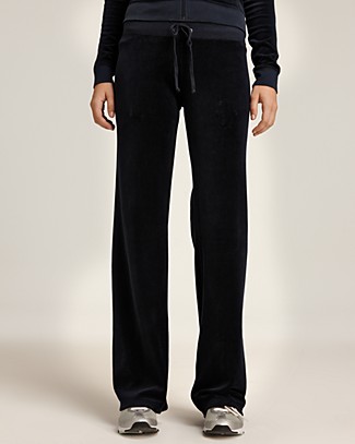 Juicy Couture Velour Original Drawstring Pants in Black | Bloomingdale's