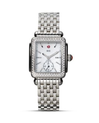 MICHELE Deco 16 Diamond Stainless Steel Watch Head, 29mm & Bracelet, 16mm