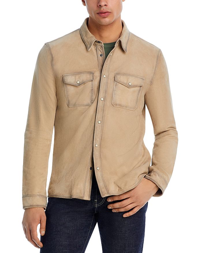 John Varvatos Lionell Suede Shirt Jacket - Jackets - Free Shipping -  BeyondStyle