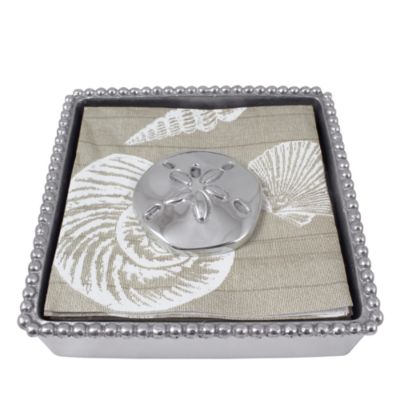 Mariposa Sand Dollar Beaded Napkin Box