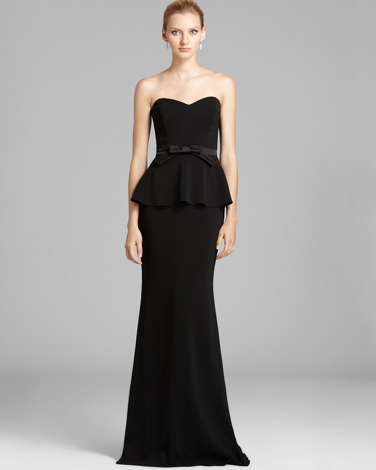 Badgley Mischka Odessa Peplum Gown - Strapless | Bloomingdale's