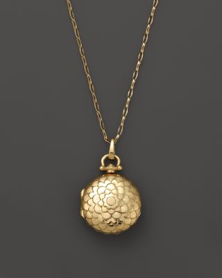 Monica Rich Kosann 18K Yellow Gold Petite Scallop Locket Necklace, 30