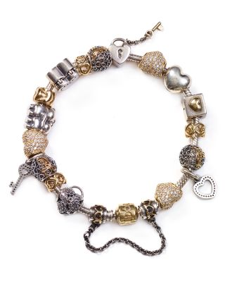 PANDORA Bracelet & Charms - Heart of Gold, Moments Collection