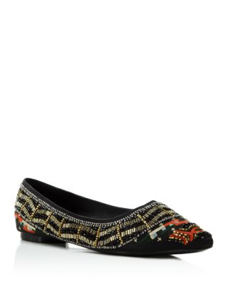 Alice and Olivia Lenora Beaded Pointed Flats