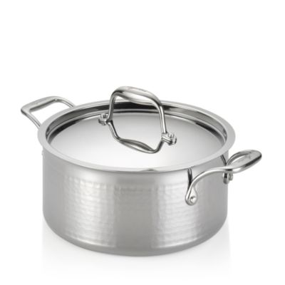 Lagostina Martellata Tri-Ply Stainless Steel 5-Quart Covered Stewpot