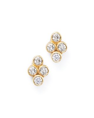 Zoë Chicco 14K Yellow Gold Quad Bezel Diamond Stud Earrings