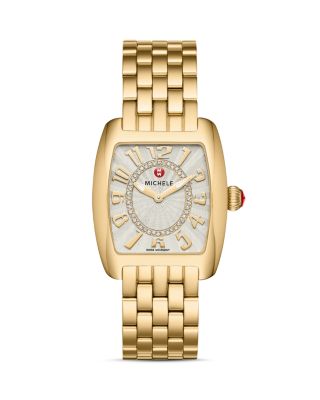 MICHELE Urban Mini Gold Diamond Dial Watch Head, 29 x 30mm & Urban Mini Bracelet, 16mm