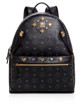 Mcm Medium Dual Stark Backpack In Black