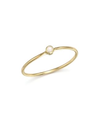 Zoë Chicco 14K Yellow Gold and Opal Bezel Thin Ring