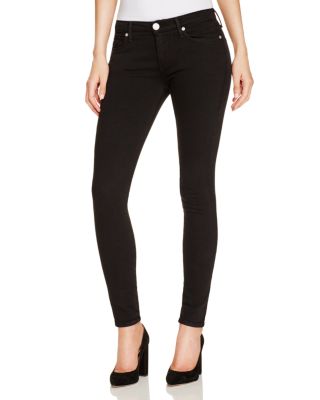 True Religion Halle Mid Rise Skinny Jeans in Jet Black