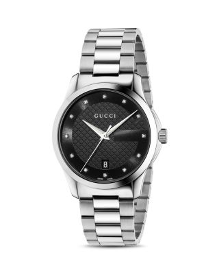 Gucci G-Timeless Stainless Steel Watch with Diamonds, 38mm