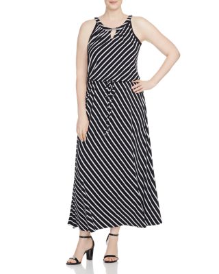 Calvin Klein Plus Diagonal Stripe Maxi Dress