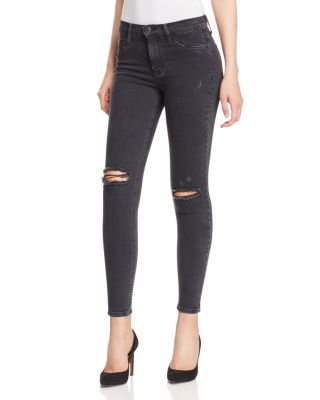 Hudson Faded Destructed Skinny Jeans in Gadget - 100% Bloomingdale's Exclusive