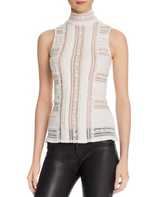 Cinq à Sept Antonia Sleeveless Lace Turtleneck