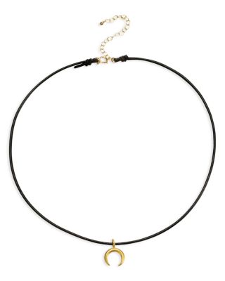 Dogeared Crescent Moon Choker Necklace, 12.5