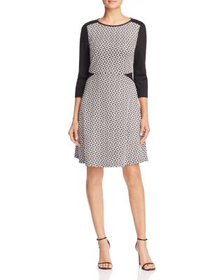 FINITY Color Block Jacquard A-Line Dress