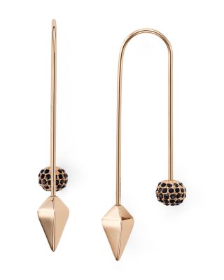 Rebecca Minkoff Pave Ball Threader Earrings In Rose Gold