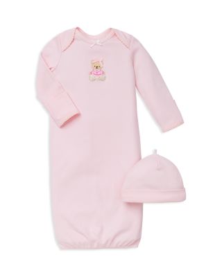 Little Me Infant Girls' Bear Gown & Hat Set - One Size