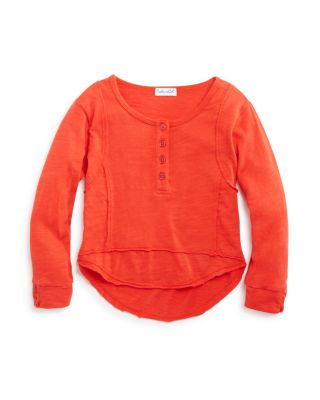 Splendid Girls' Raw Edge Henley Tee - Sizes 2-6X