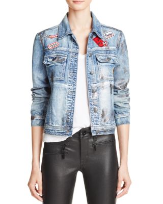 HIDDEN Foil Coated Patchwork Denim Jacket