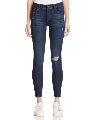 Warp and Weft NYC Skinny Jeans in Dark Distress