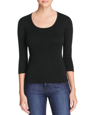 scoop neck three quarter sleeve tee