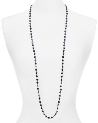 Ela Rae Diana Black Spinel Coin Beaded Necklace, 42