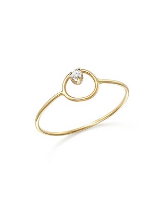 Zoë Chicco 14K Yellow Gold Paris Small Circle Diamond Ring