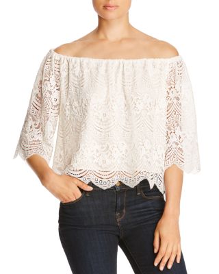 cupcakes and cashmere Dave Off-The-Shoulder Lace Blouse 